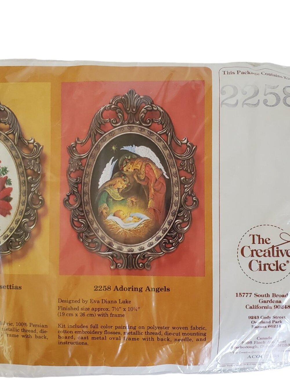 VTG The Creative Circle Adoring Angels Embroidery Stitchery Kit with Frame #2258